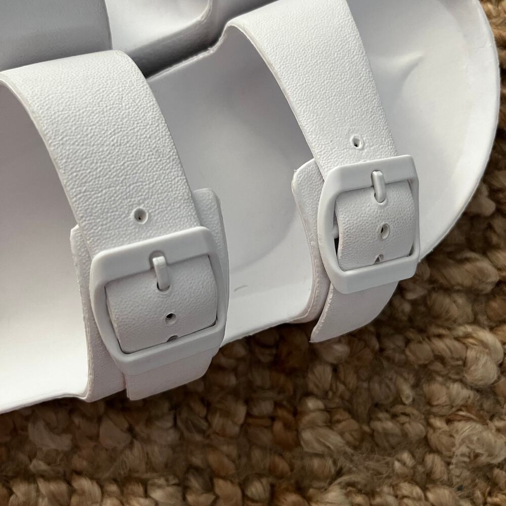 Shade & Shore Neida EVA Two Band Footbed Slide Sandals Bundle Black White 7 - Picture 13 of 15